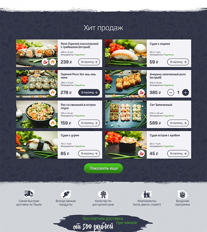 Страницы сайта (экраны)